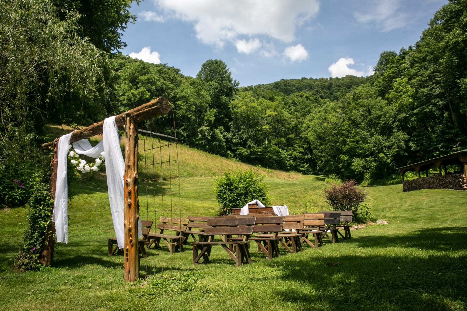 Outdoor ceremony overlooking the Plateau